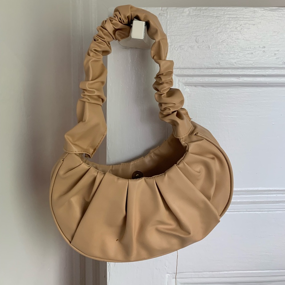 Shein Beige Ruched Handbag.